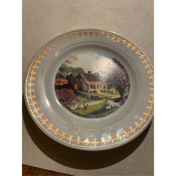 CURRIER and IVES PLATE American Homestead Set 3 - Picture 7 of 10